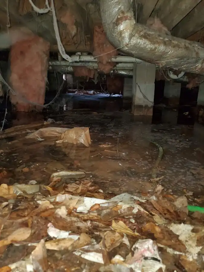 Crawl space flood assessment for Commercial Water Damage Restoration in Pine Bluff
